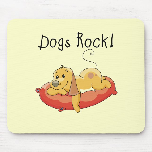 Mousepad Camiseta e presentes da rocha dos cães (Frente)