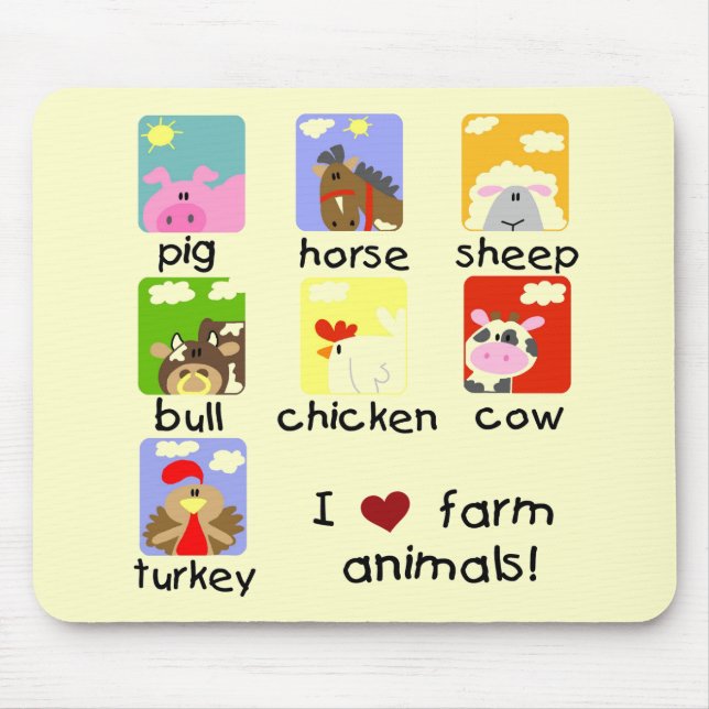 Mousepad Camiseta e presentes dos animais de fazenda (Frente)