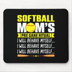 Mousepad Camiseta Engraçada da Mamãe Softll Ritual Pré-Jogo
