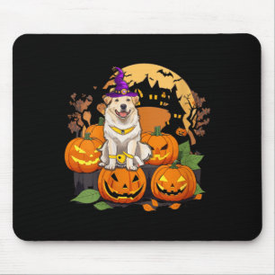Mousepad Camiseta Feminina de Manga Curta Halloween Cachorr