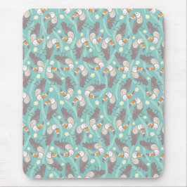 Mousepad Camiseta feminina de toucanos exóticos da moda