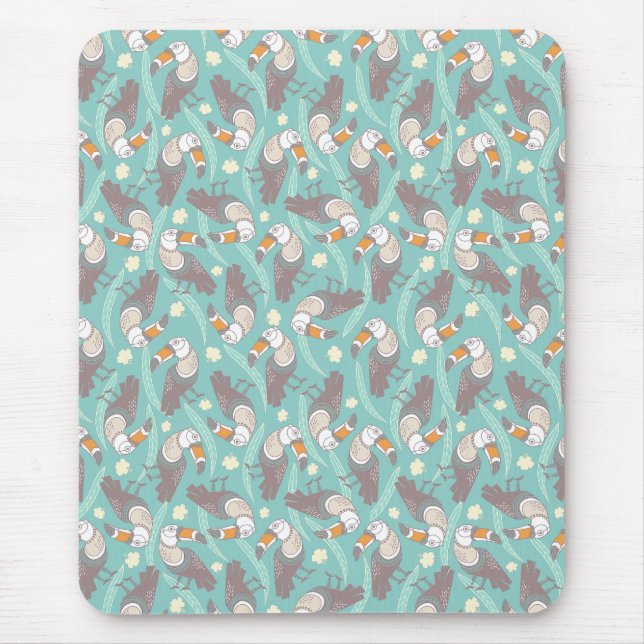 Mousepad Camiseta feminina de toucanos exóticos da moda (Frente)