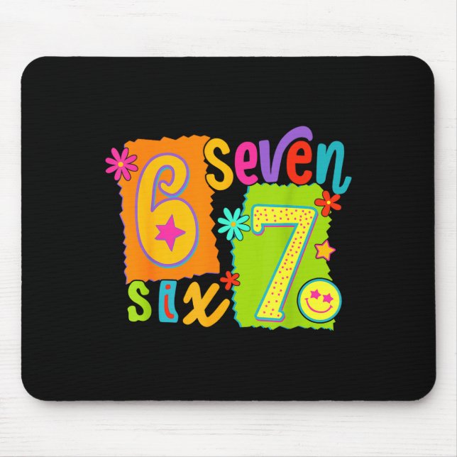 Mousepad Camiseta Funny Six Seven 6 7 Meme 67 Mulheres Meni (Frente)