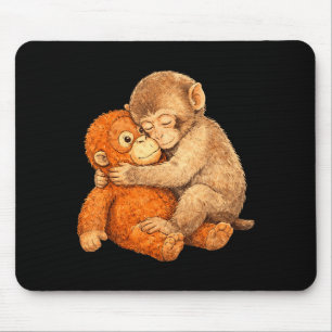 Mousepad Camiseta gráfica de soco de macaco