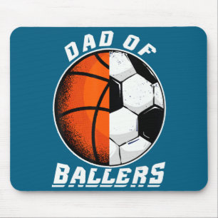 Mousepad Camiseta masculina pai de jogadores basquete futeb