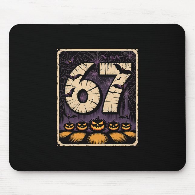 Mousepad Camiseta Meme 67 Six Seven Design Divertido de Hal (Frente)