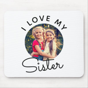 Mousepad Camiseta Personalizada com Foto Eu Amo Minha Irmã