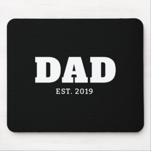Mousepad Camiseta preta de papai do ano Est texto branco em