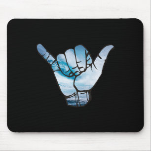 Mousepad Camiseta Shaka Oceano Surfing Onda Surfista Havaí