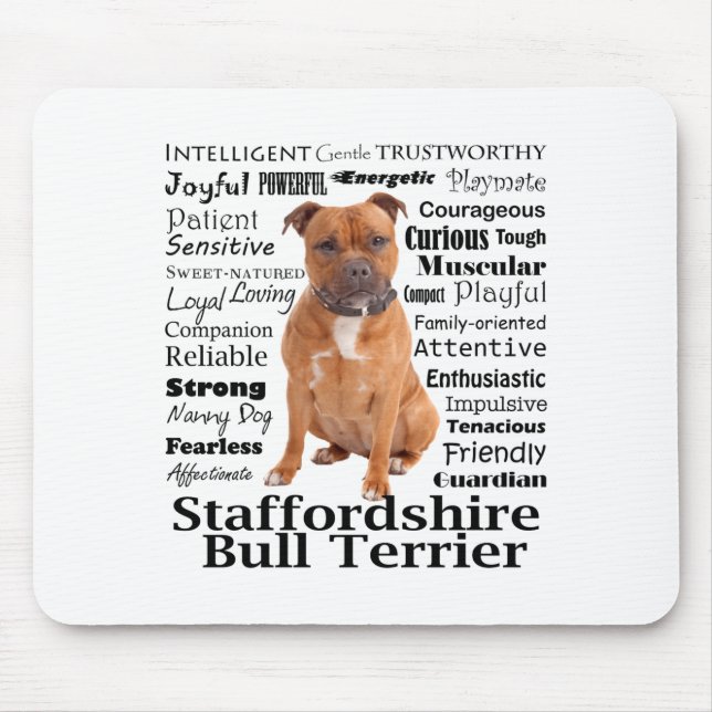 Mousepad Camiseta Traços Staffie  (Frente)