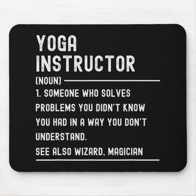 Mousepad Camisetas de Definição de Instrutor de Yoga Título (Frente)