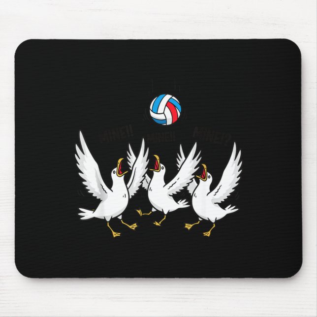 Mousepad Camisetas de Praia Engraçadas de Volei Gaivotas (Frente)