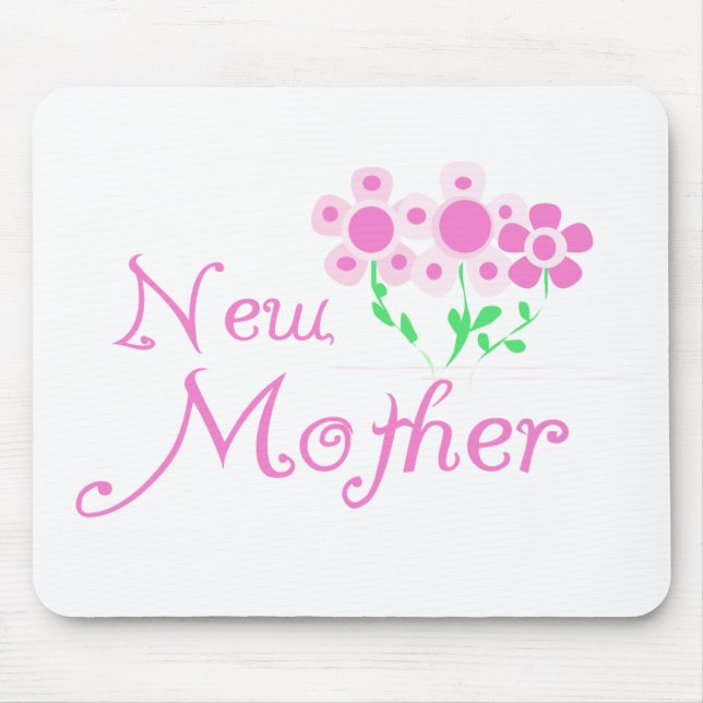 Mousepad Camisetas e presentes de flores rosa-novas (Frente)