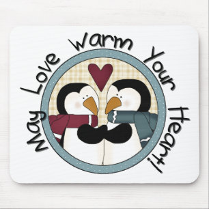 Mousepad Camisetas e presentes de Natal de Pinguin Love