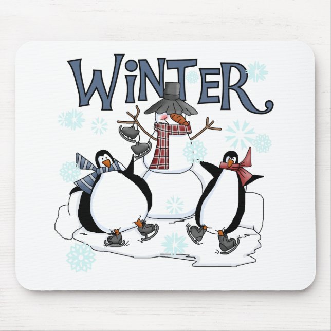 Mousepad Camisetas e presentes de Natal em Pinguim (Frente)