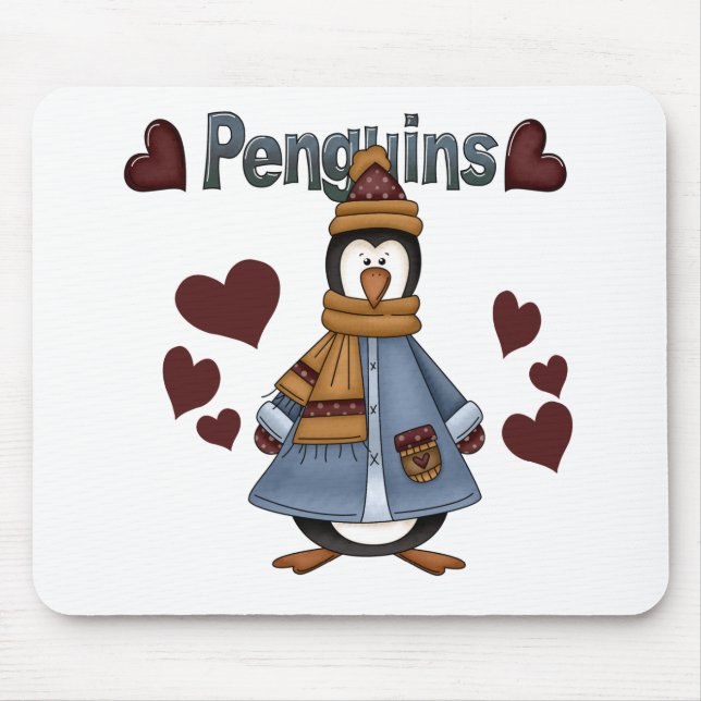 Mousepad Camisetas e presentes de pinguim de inverno (Frente)