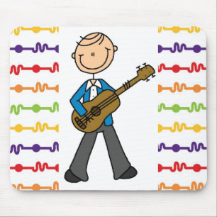 Mousepad Camisetas e Presentes do Tocador de Guitarra Homem