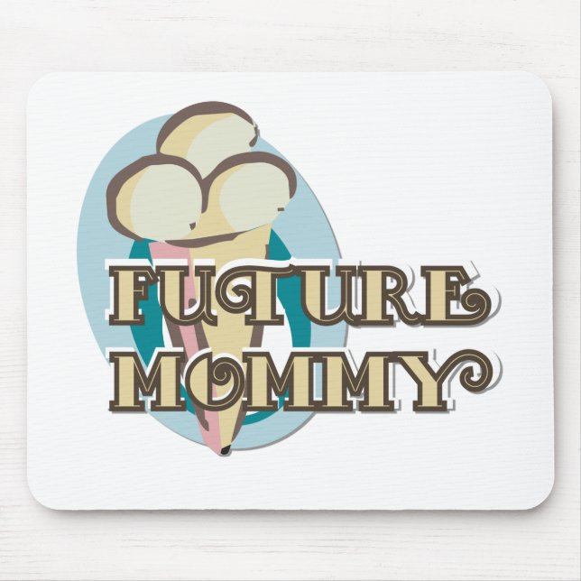 Mousepad Camisetas e presentes para futuras Mamães do sorve (Frente)