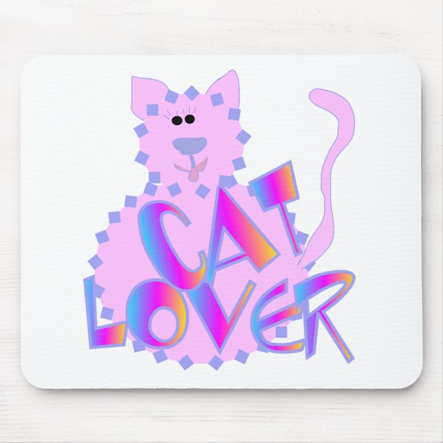 Mousepad Camisetas e presentes para gatos-do-rosa (Frente)