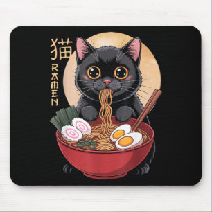 Mousepad Camisetas engraçadas gráficas de Ramen de gato jap