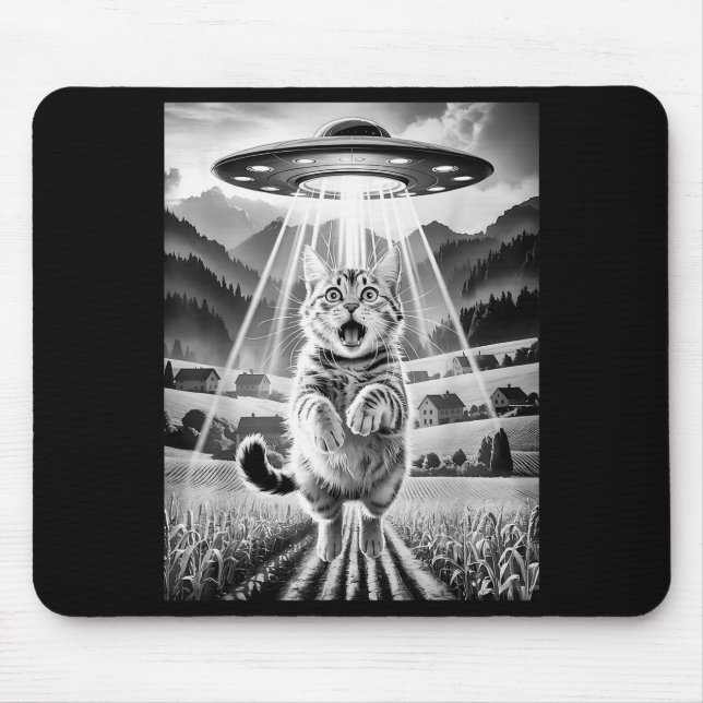 Mousepad Camisetas Gráficas Divertidas de Abdução Alienígen (Frente)