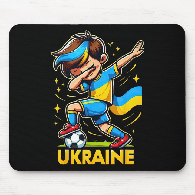 Mousepad Camisola infantil de futebol Ukraina com Uk Dabbin (Frente)