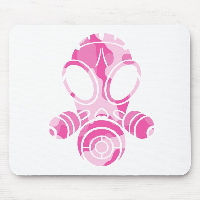 Mousepad camo do rosa da máscara de gás (Frente)