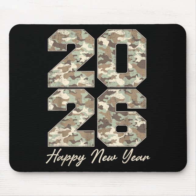 Mousepad Camo Happy New Year Party 2026 Family Matching Cos (Frente)