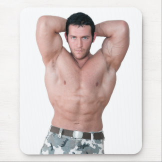 Mousepad Camo, Homem Militar sem Camo, Biceps Sexy de Cara