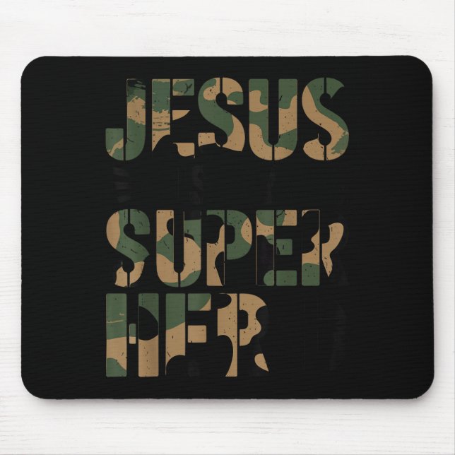 Mousepad Camo Jesus Is My Superhero Toddler Boys Camouflage (Frente)