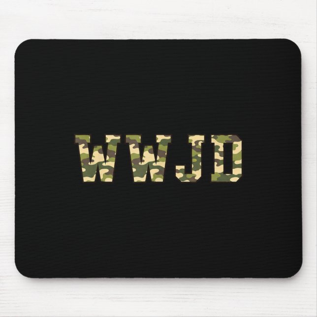 Mousepad Camo Militar Caça Fé Cristã Wwjd  (Frente)