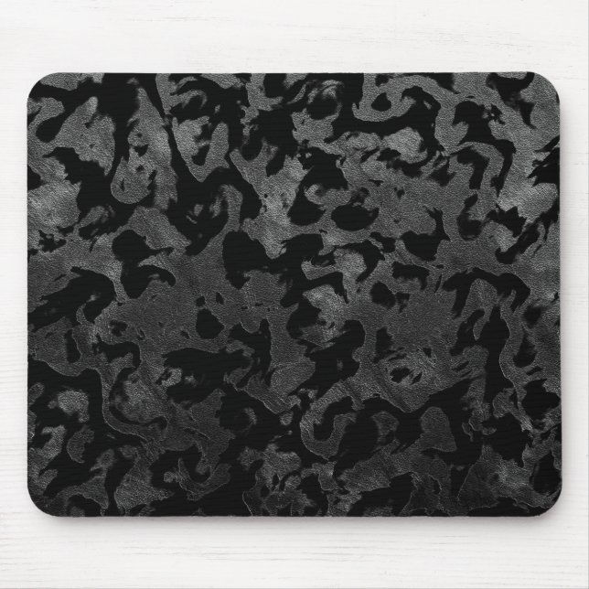 Mousepad Camo moderno - Cinzas pretas e escuras - camuflage (Frente)