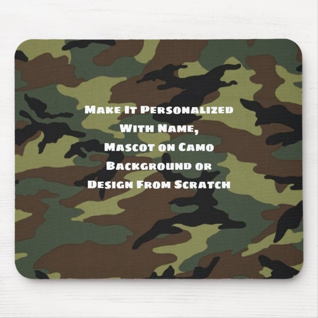 Mousepad Camo Pattern Mouse Pad, Mascot de Nome Personaliza (Frente)