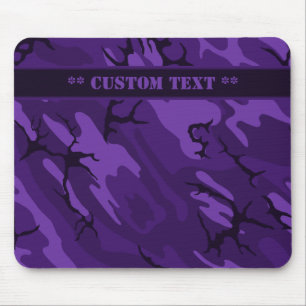 Mousepad Camo roxo escuro com título feito sob encomenda