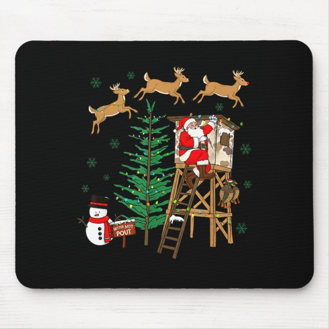 Mousepad Camo Santa Christmas Deer Hunting Camouflage Hunte (Frente)
