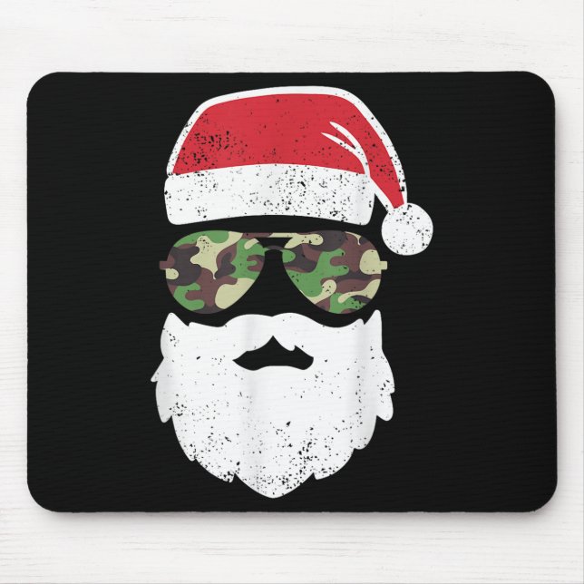 Mousepad Camo Santa Claus Sungles Engraçado Camo Natal Camo (Frente)