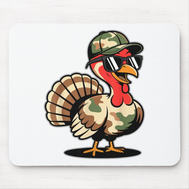Mousepad Camo Turkey Day Hunting Fall Thanksgiving  (Frente)