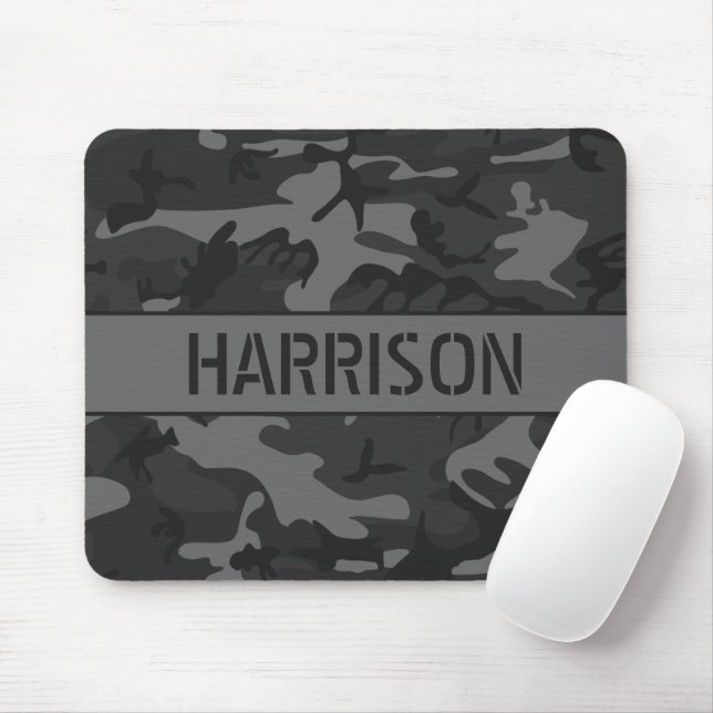 Mousepad Camouflage cinza Monogrammed (Com mouse)