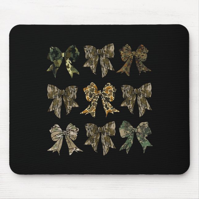 Mousepad Camouflage Old Camo Bow Camo Coquette Bow Hunting  (Frente)