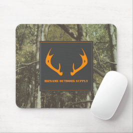 Mousepad Camouflage Orange Deer Antlers Outdoor Business
