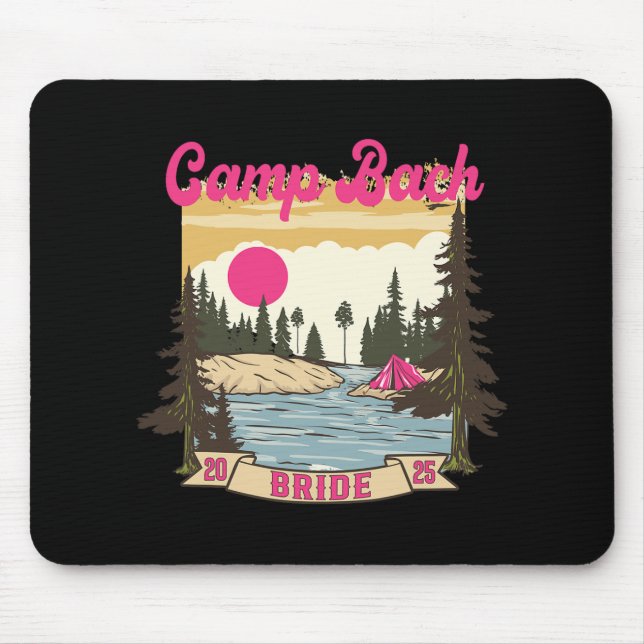 Mousepad Camp Bach Bride Bridesmaid Retro Camping Bachelore (Frente)