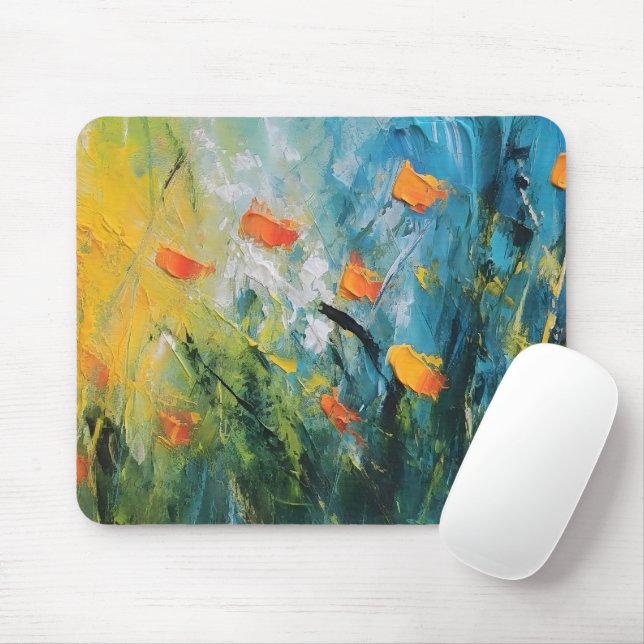 Mousepad Campainhas – Prado Floral Abstrato (Com mouse)