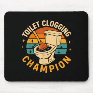 Mousepad Campeão de Entupimento de Vaso Sanitário Piada de