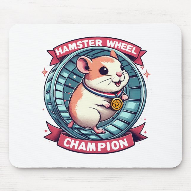 Mousepad Campeão de roda de hamster (Frente)