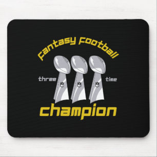 Mousepad Campeão Divertido Três Vezes da Liga de Futebol Fa