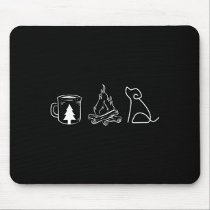 Mousepad Camping de cachorro café fogueira aventura florest