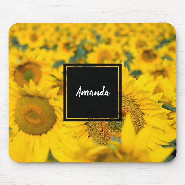 Mousepad Campo Amarelo de Girassóis Fotografia (Frente)