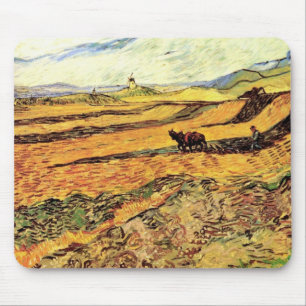 Mousepad Campo com Lavrador e Moinho por Vincent van Gogh