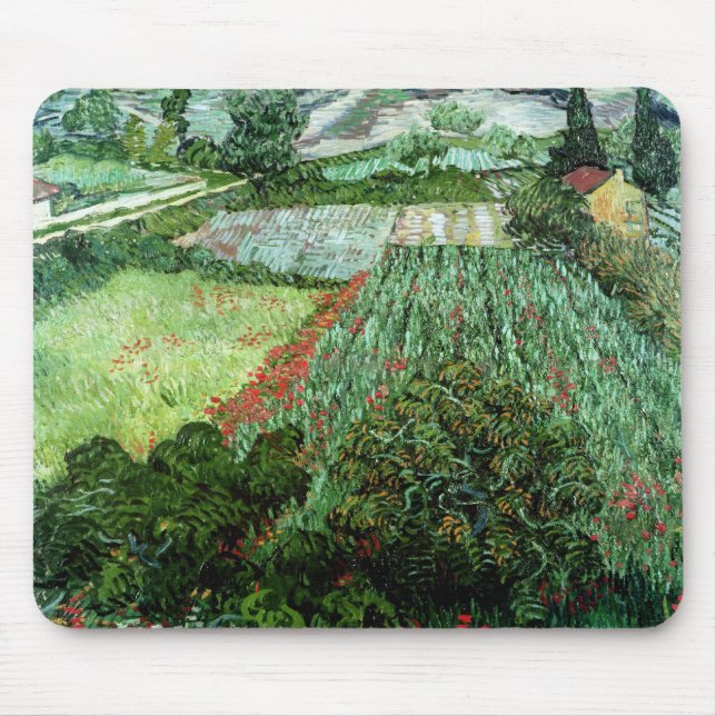 Mousepad Campo com papoilas, 1889 de Vincent van Gogh | (Frente)