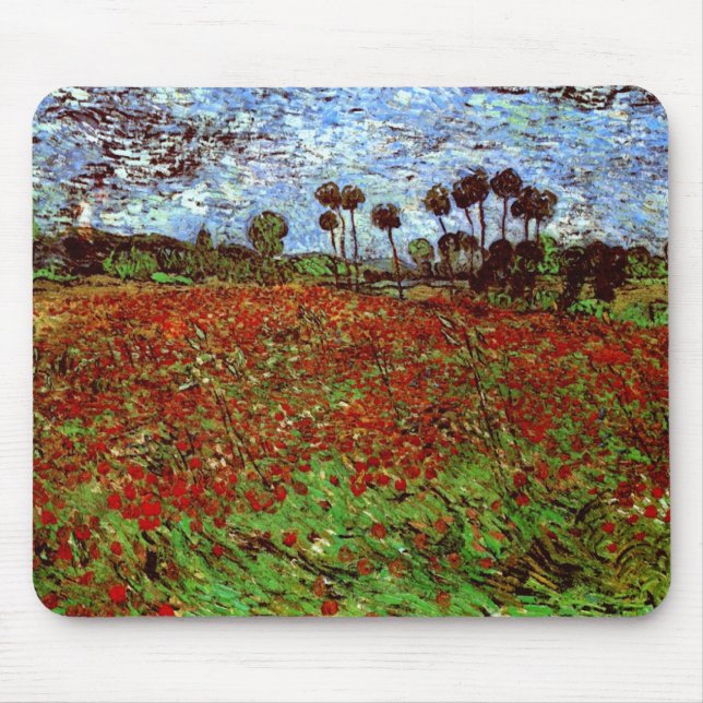 Mousepad Campo com Poppies Van Gogh de Belas Artes (Frente)